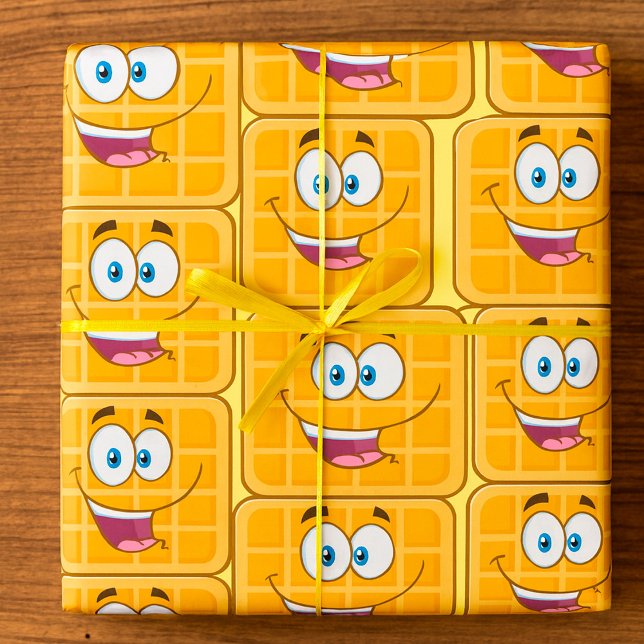 Glad våffel Kawaii Leende Frukostmat Presentpapper (Skapare uppladdad)