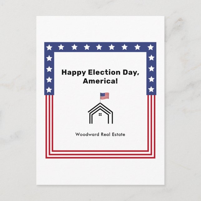 Glad valdagen, Amerika! | Realtorhälsning Vykort (Framsida)