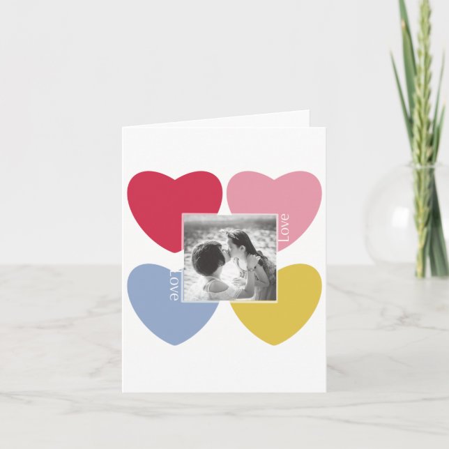 Glad valentindag - anpassningsbarnas fotokollage inbjudan (Framsida)