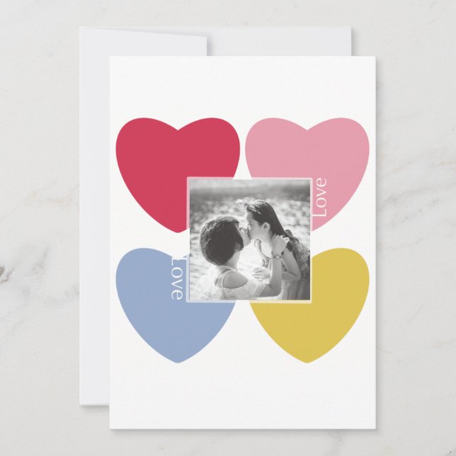 Glad valentindag - anpassningsbarnas fotokollage inbjudningar (Framsida)