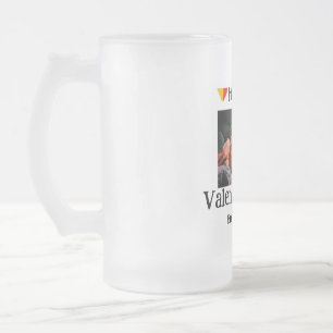 Glad valentindag, lägg till ett par namn-foto enke frostat ölglas