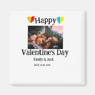 Glad valentindag, lägg till ett par namn-foto enke magnet