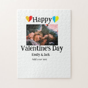 Glad valentindag, lägg till ett par namn-foto enke pussel