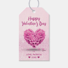 Glad Valentindag-Rosa Loely Hyacint Heart Presentetikett