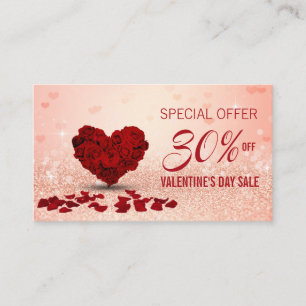 Glad Valentindagen Ro Heart Bouquet Rabattkort
