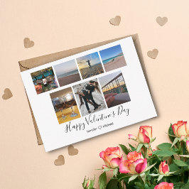 Glad valentins 7-fotokollage anpassningsbar chic anteckningskort