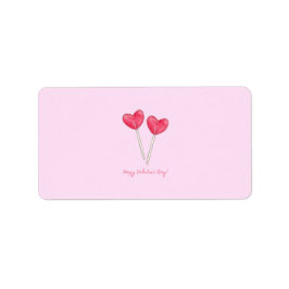 Glad valentins dag Söt godis hjärtlollipop Adressetikett
