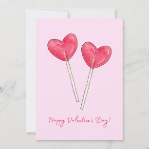 Glad valentins dag Söt godis hjärtlollipop Inbjudningar