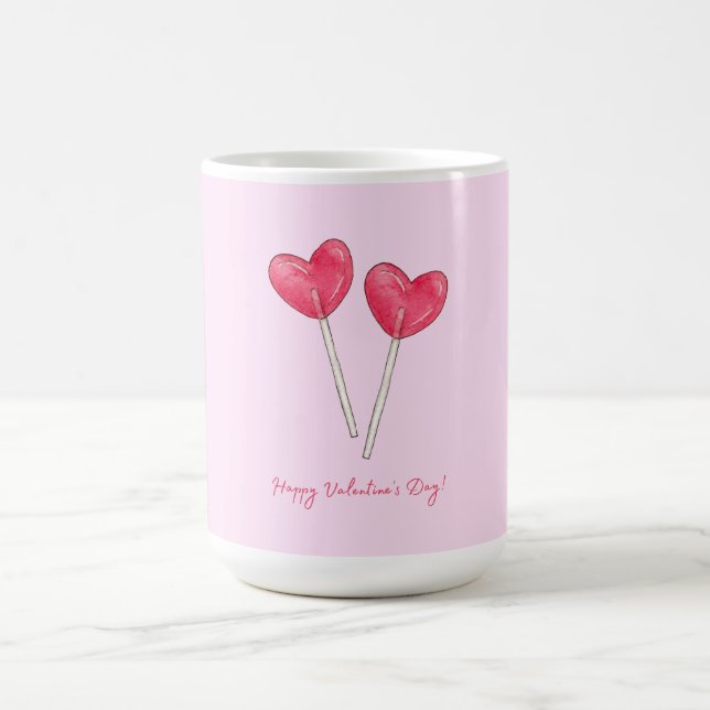 Glad valentins dag Söt godis hjärtlollipop Kaffemugg (Center)