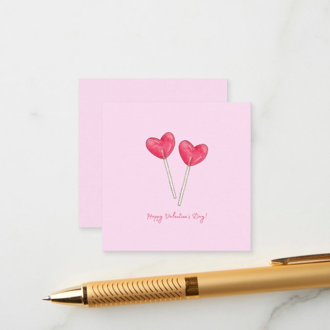 Glad valentins dag Söt godis hjärtlollipop Tilläggskort (Fram/Back In Situ)