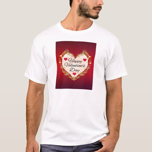 Glad valentins dag! t shirt (Framsida)