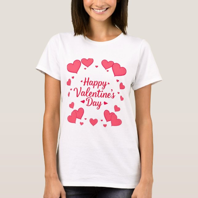 glad valentins dag t-shirt (Framsida)
