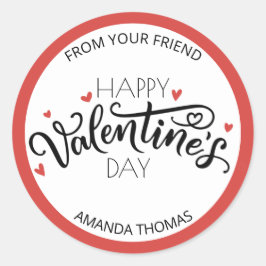 Glad valentins Elegant Runt Klistermärke