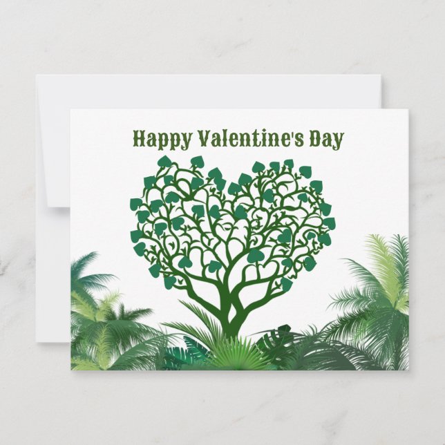 glad valentins grönt naturlig för dig julkort (Framsida)