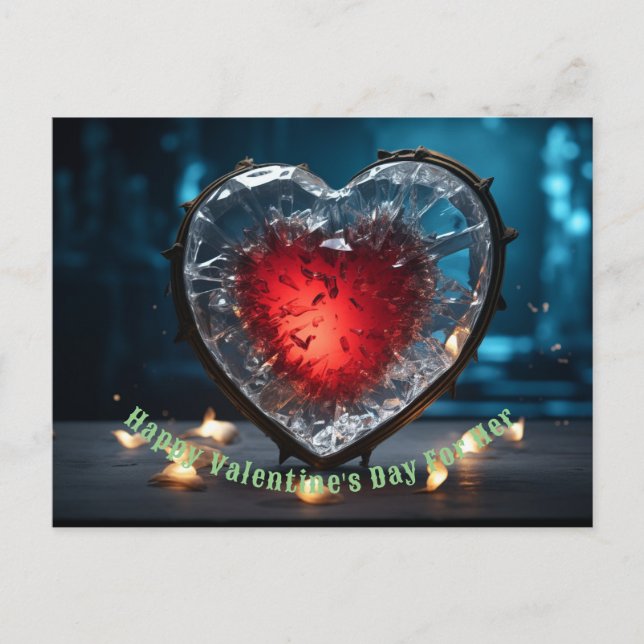 Glad valentins helgdag-kortgåva till henne helg vykort (Framsida)