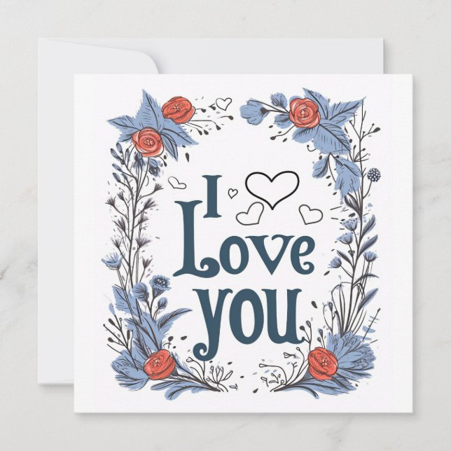 Glad valentins platta kort på dagen (Framsida)
