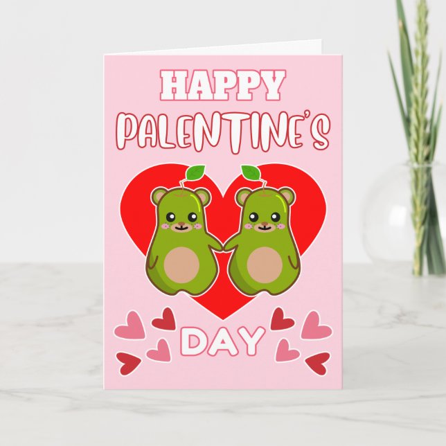 GLAD VALENTINSDAG Söt Päron Björn Par Helgkort (Framsida)