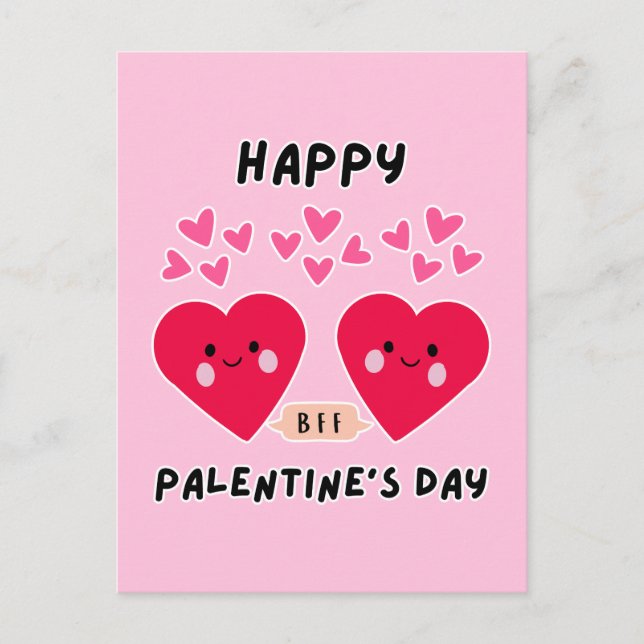 GLAD VALENTINSDAG SÖTT KÄRLEKSHJÄRTA VYKORT (Framsida)