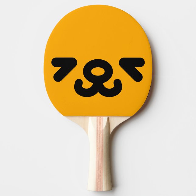 Glad Valp Ansikte Orange Pingisracket (Framsidan)