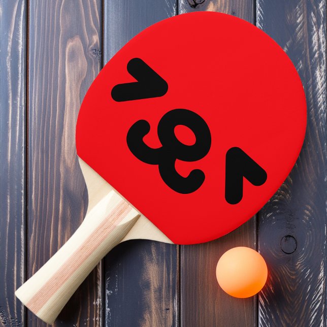Glad Valp Ansikte Rött Pingisracket (Skapare uppladdad)
