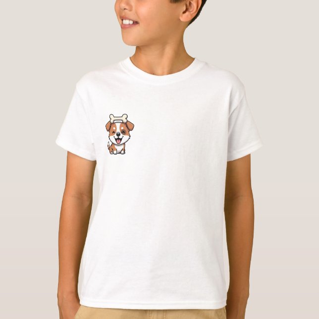 Glad Valp Balanserar ett Ben Barn T Shirt (Framsida)