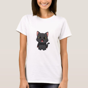 Glad vampyr svart katt t shirt