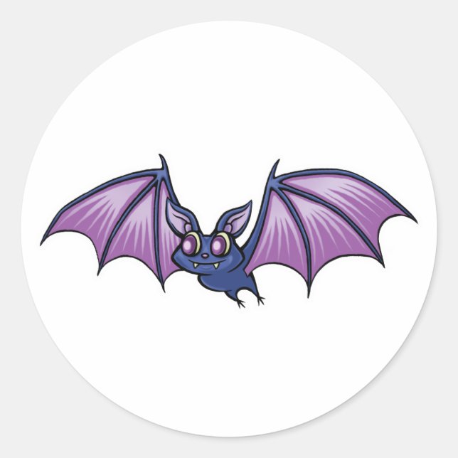 glad vampyrfladdermus runt klistermärke (Framsida)