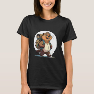 Glad Vandring Utter Bäver med Ryggsäck T Shirt
