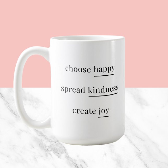 Glad, vänlighet, glädje - dagliga bekräftelser enk kaffemugg (Skapare uppladdad)