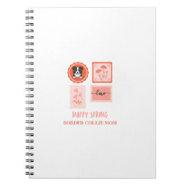 Glad vår stämpel border collie anteckningsbok