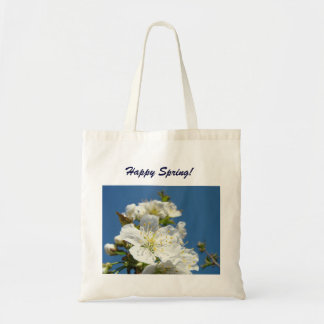 Glad Vår! Totebags Blå Himmel Körsbärsblommor Tygkasse