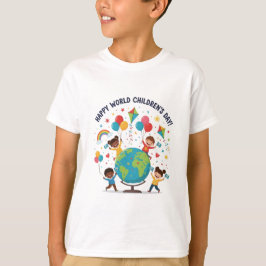 Glad världsbarnens dag T-shirt för pojkar