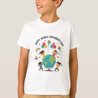 Glad världsbarnens dag T-shirt för pojkar