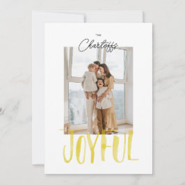 Glad Vattenfärg Pensel Lettering Platt Julkort