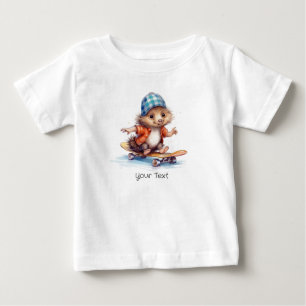 Glad Vattenfärgs-Shirt för Bebis med Igelkott T Shirt