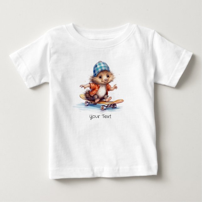 Glad Vattenfärgs-Shirt för Bebis med Igelkott T Shirt (Framsida)
