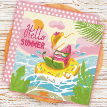 Glad Vattenmelon Hej Sommar Grattiskort