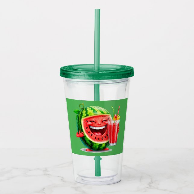 🍉 Glad Vattenmelon Sommar Dryckes Charm 🍉 Take Away Mugg (Framsida)