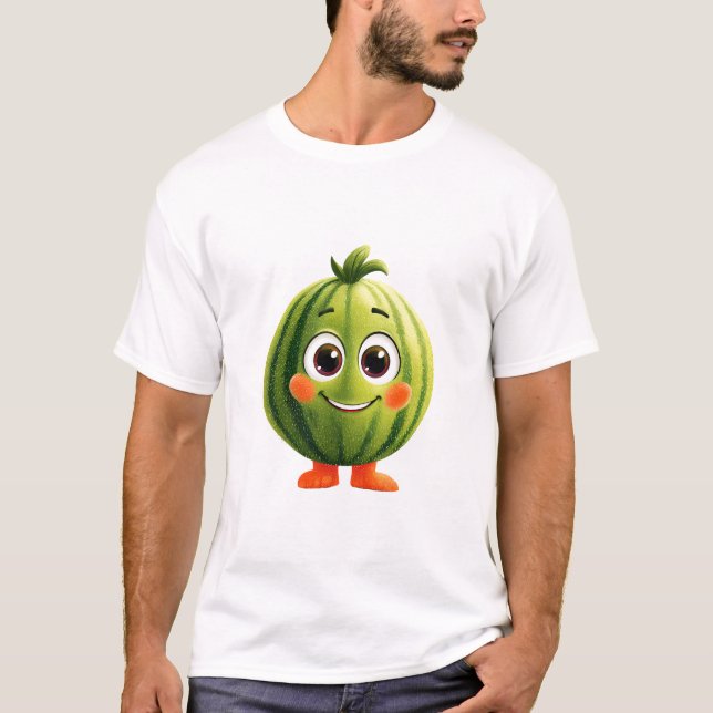 Glad vattenmelonmaskot t shirt (Framsida)