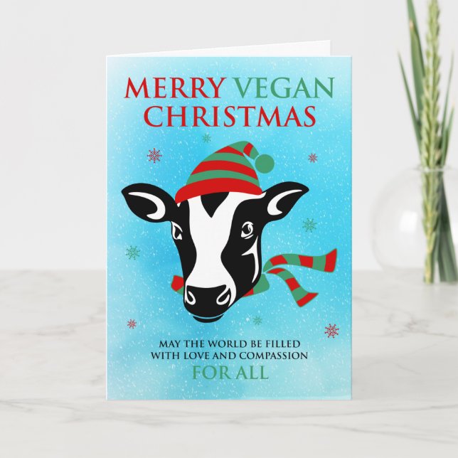 Glad Vegan Jul (anpassa meddelande inuti) (Framsida)