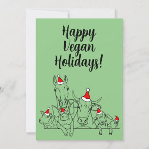 Glad Vegansk Högtid Gratulationskort Julkort