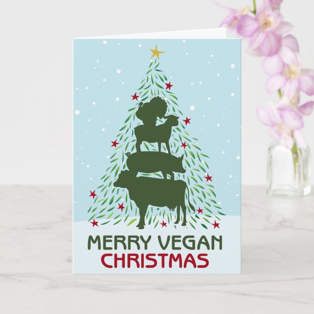 Glad vegansk jul  kort (Orkide)