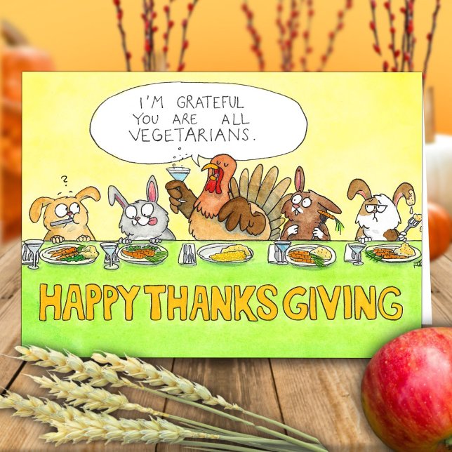 Glad vegetarisk Thanksgiving Kort (Skapare uppladdad)