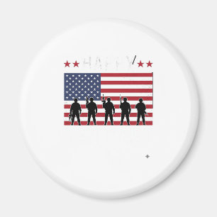 Glad Veterandagen Flagga Silhuett Vektor Design_1 Magnet