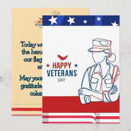 Glad Veteranernas Dag Linjekonstkort Kort