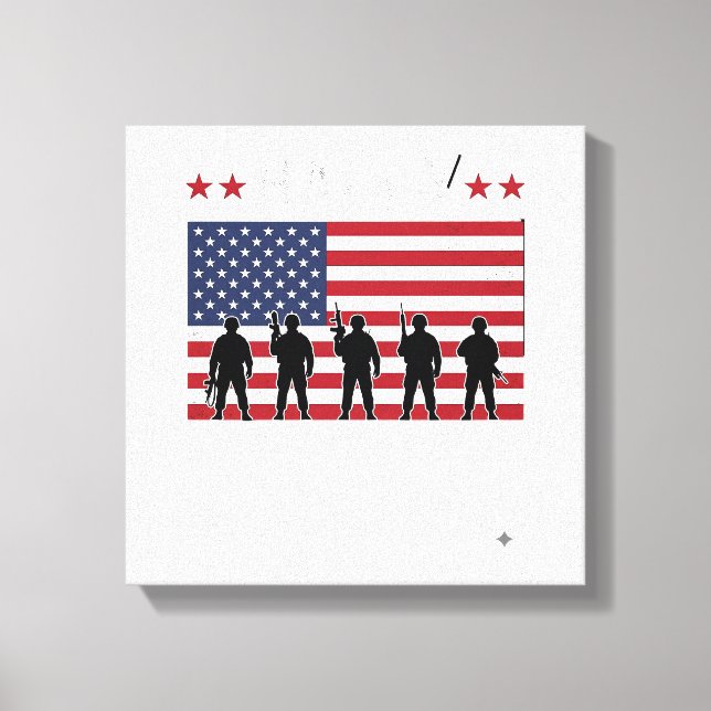 Glad Veterans Day Flag Silhuett Vektor Design_1 Canvastryck (Framsida)