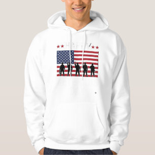 Glad Veterans Day Flag Silhuett Vektor Design_1 Hoodie