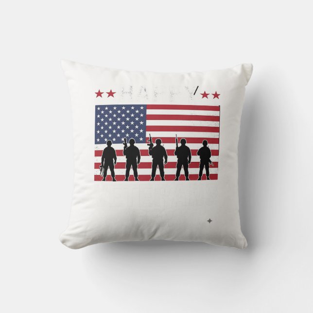 Glad Veterans Day Flag Silhuett Vektor Design_1 Kudde (Framsida)