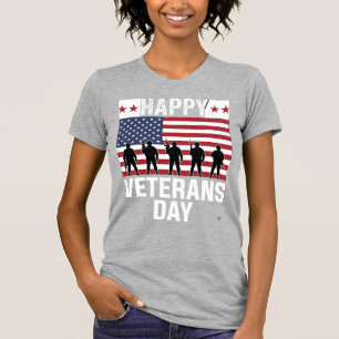 Glad Veterans Day Flag Silhuett Vektor Design_1 T Shirt