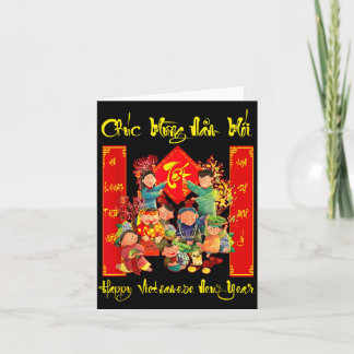 Glad vietnamesisk Chuc Mung Nam Illustration Kort